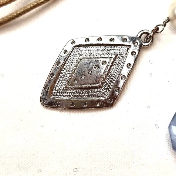 Chicos Boho Rose Quartz and Jasper Gemstone Leather Long Necklace - Picture 8 of 15